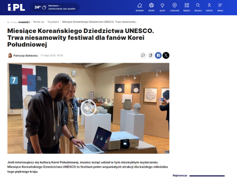 „Popołudnie z koreańsko-polskim dziedzictwem UNESCO” w ramach „Miesięcy Koreańskiego Dziedzictwa UNESCO” w mediach.